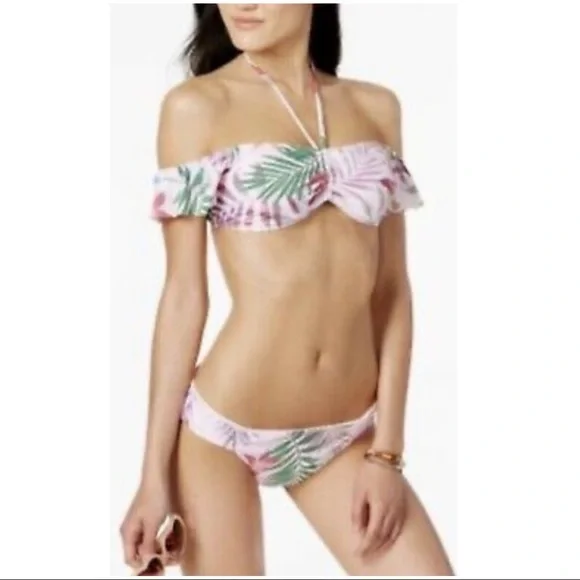 ✖️SOLD✖️•BAR III• NWOT Palm Reader Ruffle Sleeve Bikini Top - Picture 11 of 11